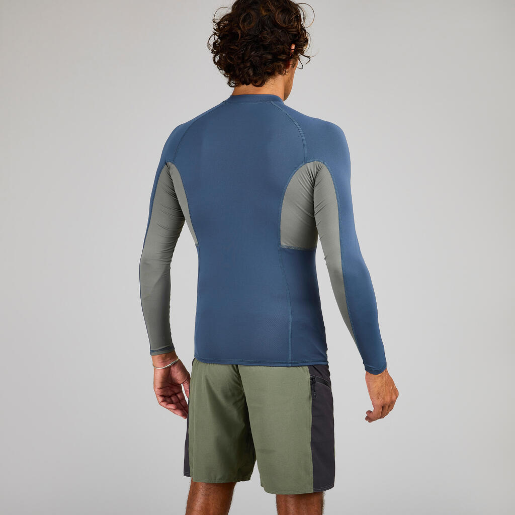 Camiseta de protección solar UV manga larga para Hombre Olaian 500 - Azul