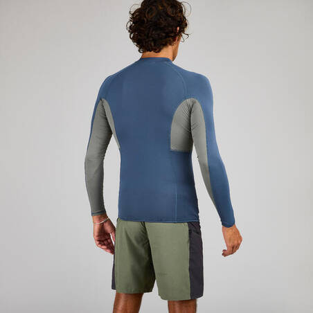 Men's anti-UV T-shirt long-sleeved - 500 grey khaki