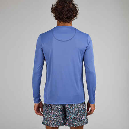 Vyriški ilgarankoviai nuo UV saugantys banglentininkų marškinėliai, mėlyni