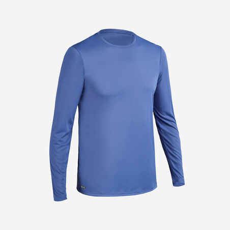 Men's WATER T-SHIRT anti-UV surf top long sleeve Eco Blue