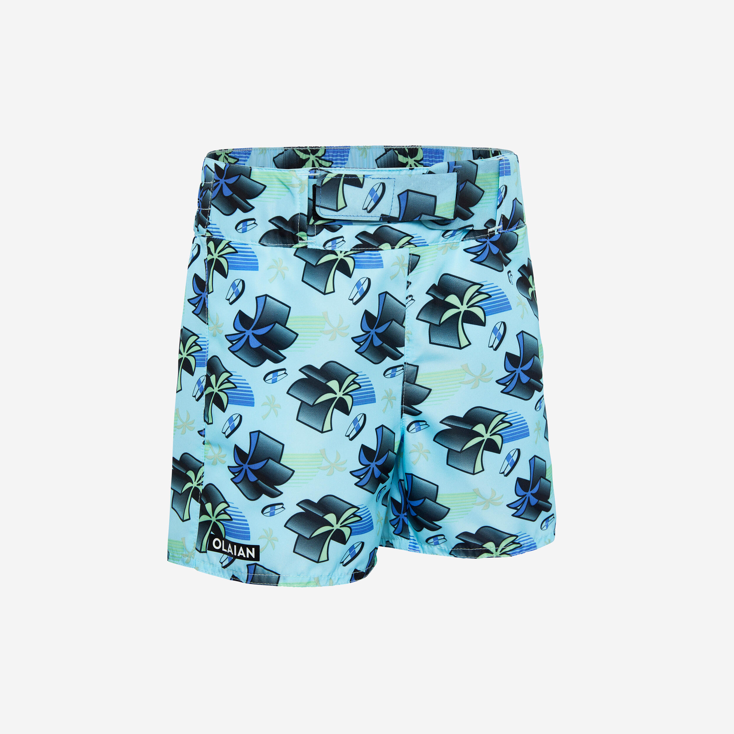 OLAIAN BOY'S SWIMMING SHORTS PALMITOS BLUE