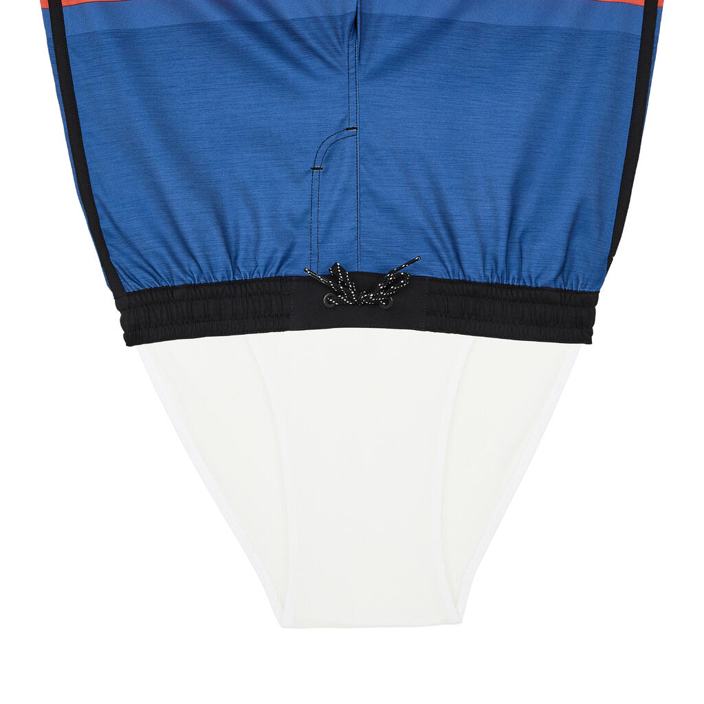 Boardshorts Kinder Jungen 500 Brush Lines blau