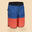 SHORT DE BAIN 500 BLEU ROUGE