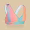 GIRL'S SURFING TRIANGLE LILY SWIMSUIT TOP 900 BLUR PINK