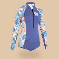 One-piece long-sleeved swimsuit Storm blue