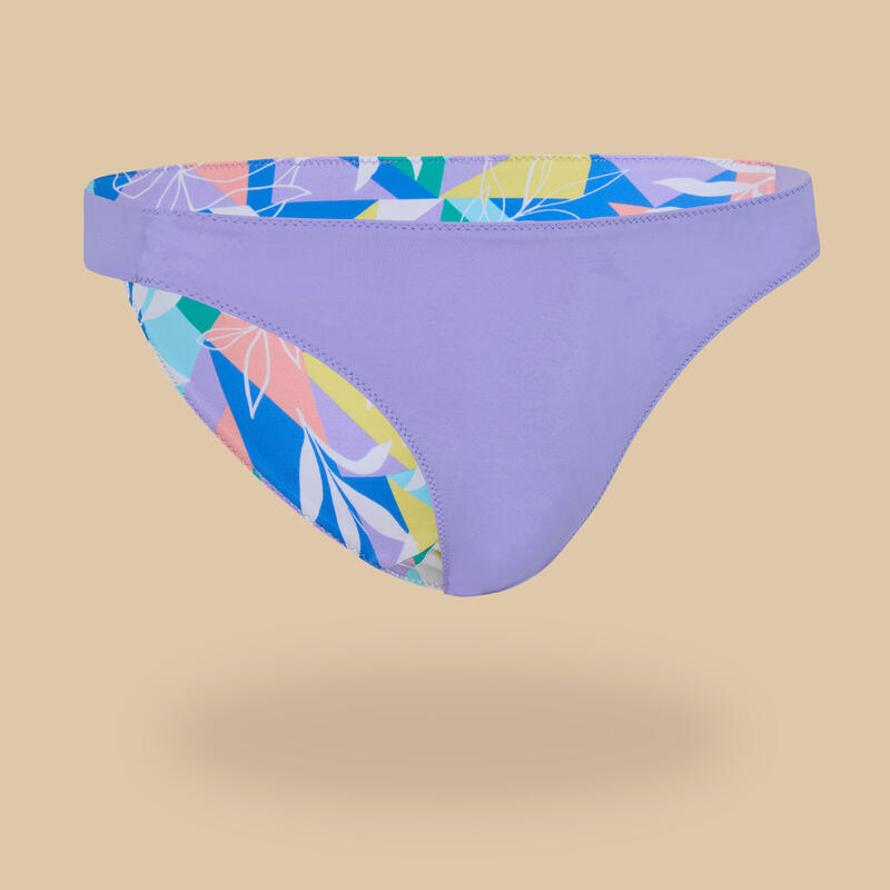 BAS DE MAILLOT DE BAIN REVERSIBLE FILLE 500 VIOLET