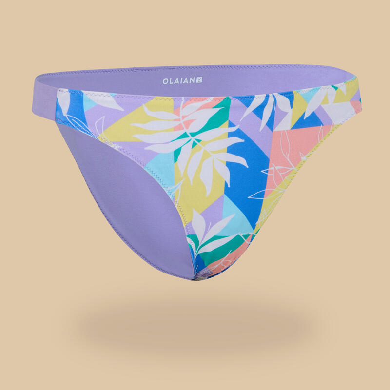 Cueca de bikini de Surf 500 Reversível Menina Violeta