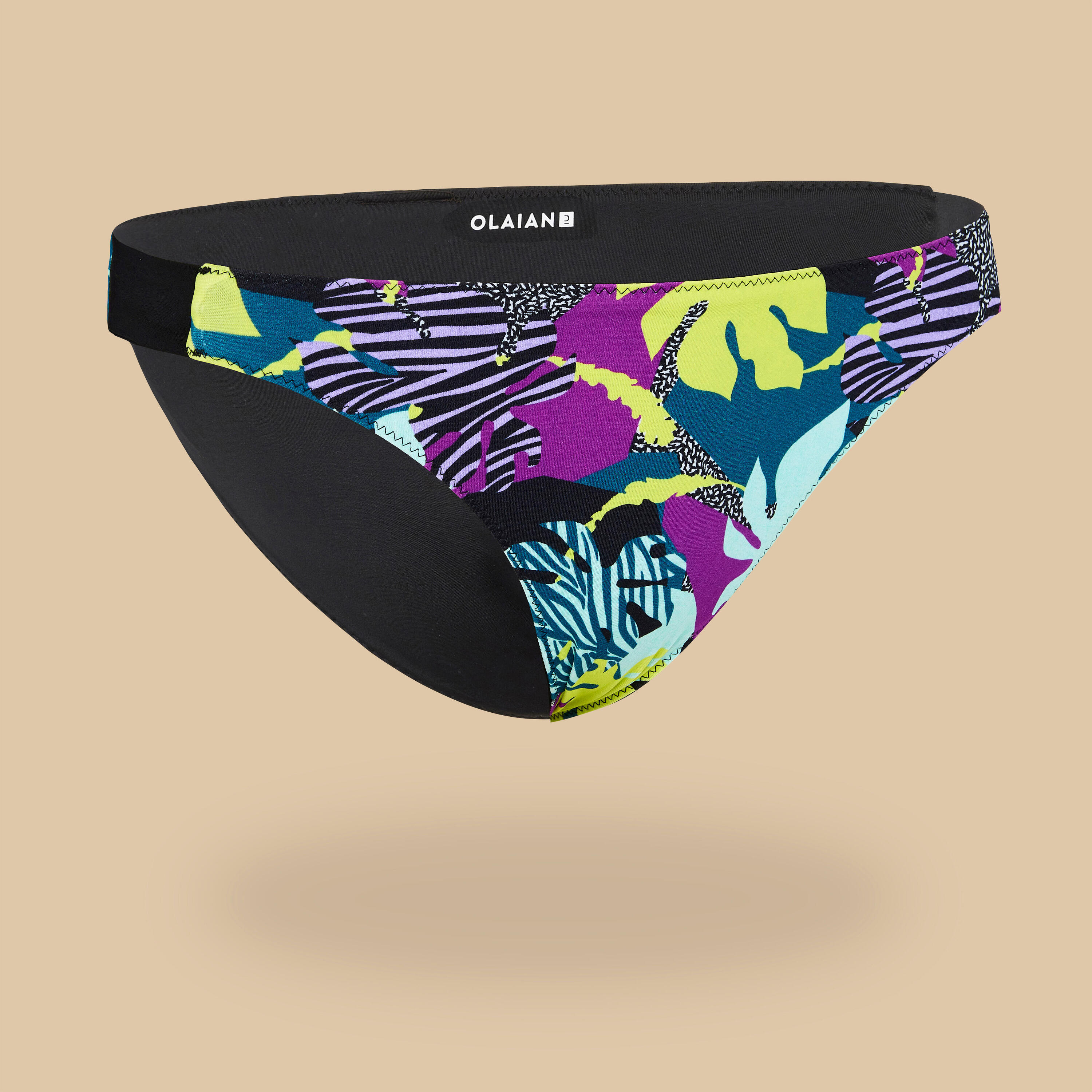 BAS DE MAILLOT DE BAIN REVERSIBLE FILLE 500 NOIR 2/6