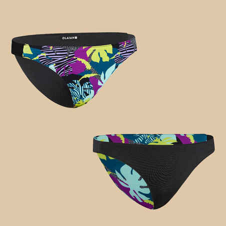 GIRL’S REVERSIBLE SWIMSUIT BOTTOMS 500 BLACK