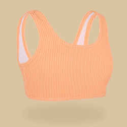 GIRL'S SWIMSUIT CROP TOP LANA TEXTURE 500 MELON