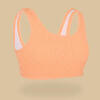 Bikinitop voor meisjes Lana 500 gestructureerde stof high neck meloenkleur