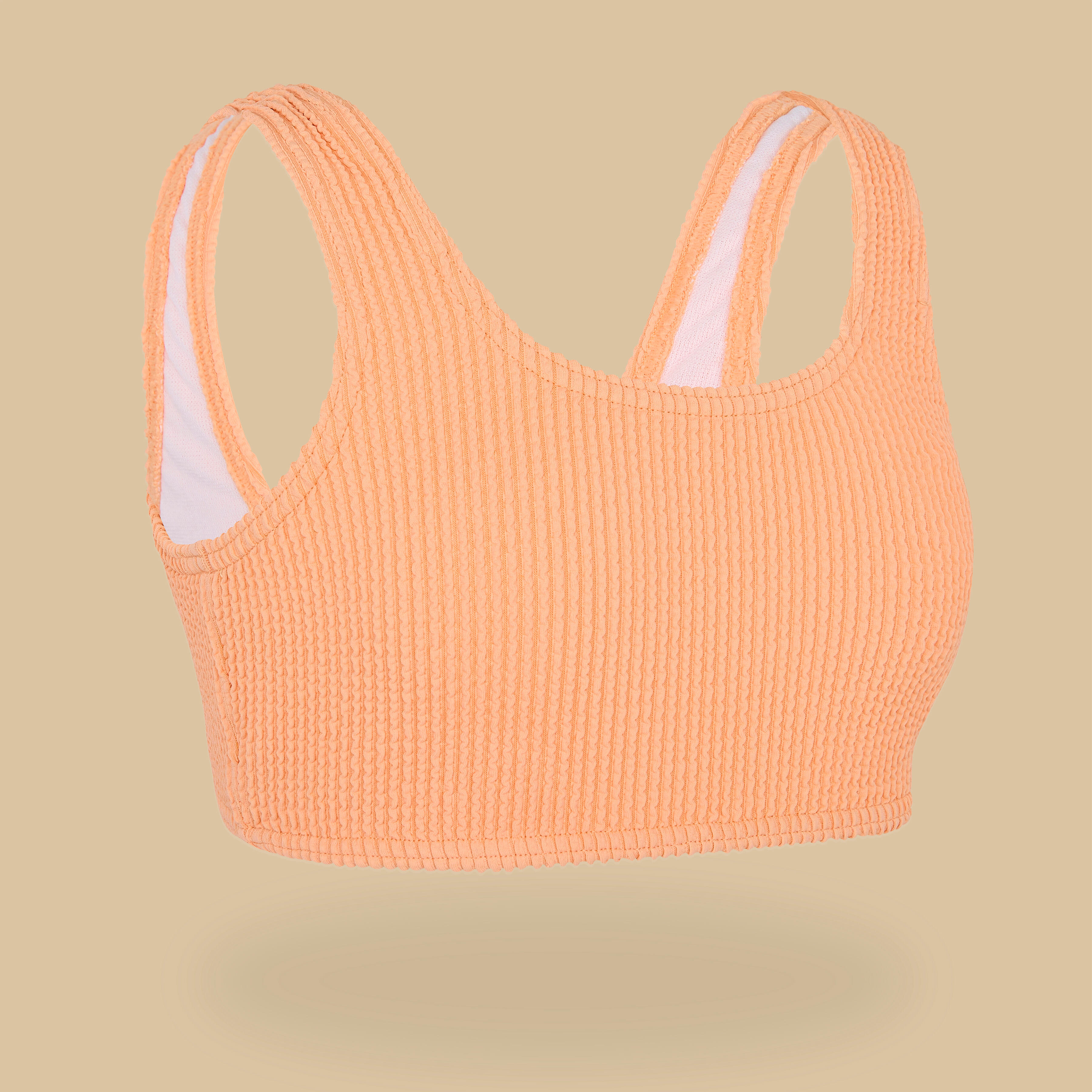 GIRL'S LANA TEXTURE SWIMSUIT TOP 500 MELON