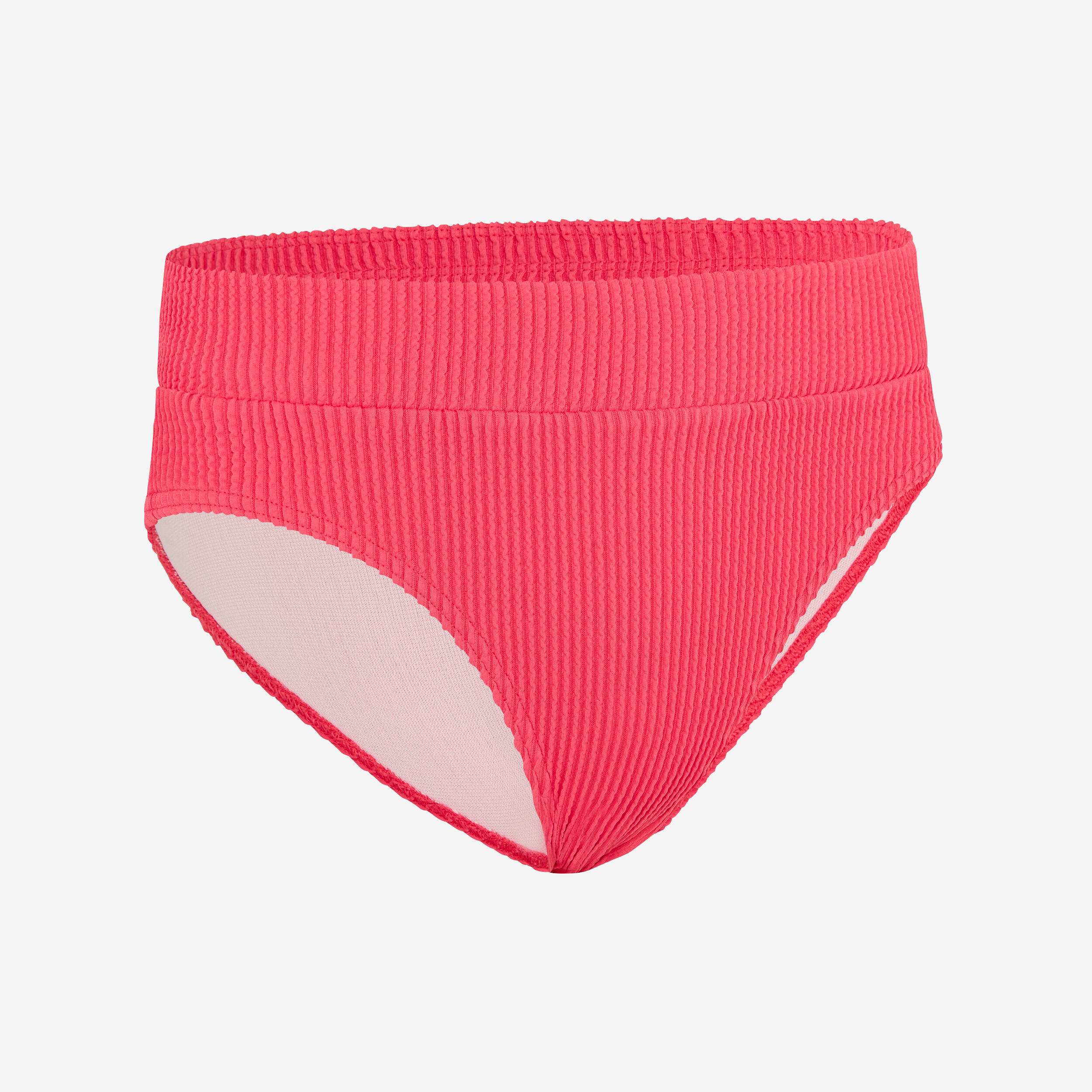 GIRL'S HIGH-WAISTED BAO SWIMSUIT BOTTOMS 500 STRAWBERRY 1/4