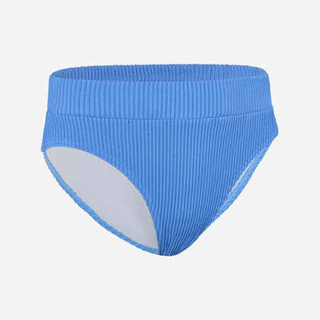 Panty de bikini tiro alto de surf para niña Olaian Bao 500 azul lila