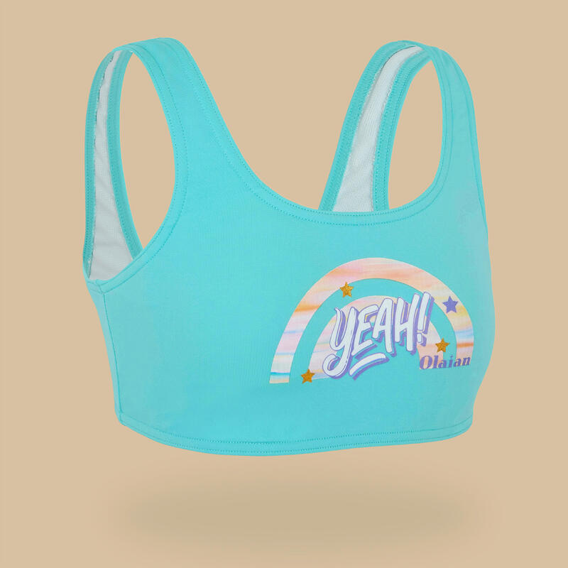 Bikinitop voor meisjes Lana 500 high neck Glory turquoise