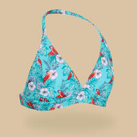 HAUT DE MAILLOT DE BAIN FOULARD FILLE 100 TURQUOISE COCO