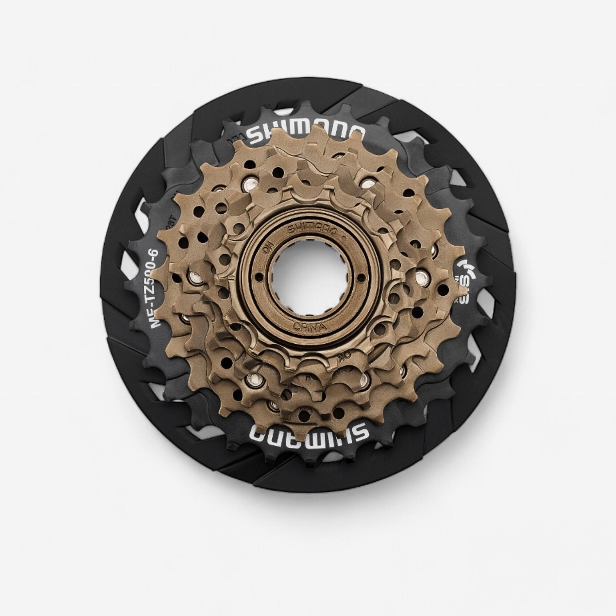 Roda livre bicicleta shimano tourney tz 6 velocidades com protetor de raios (mf-tz500-6-cp)