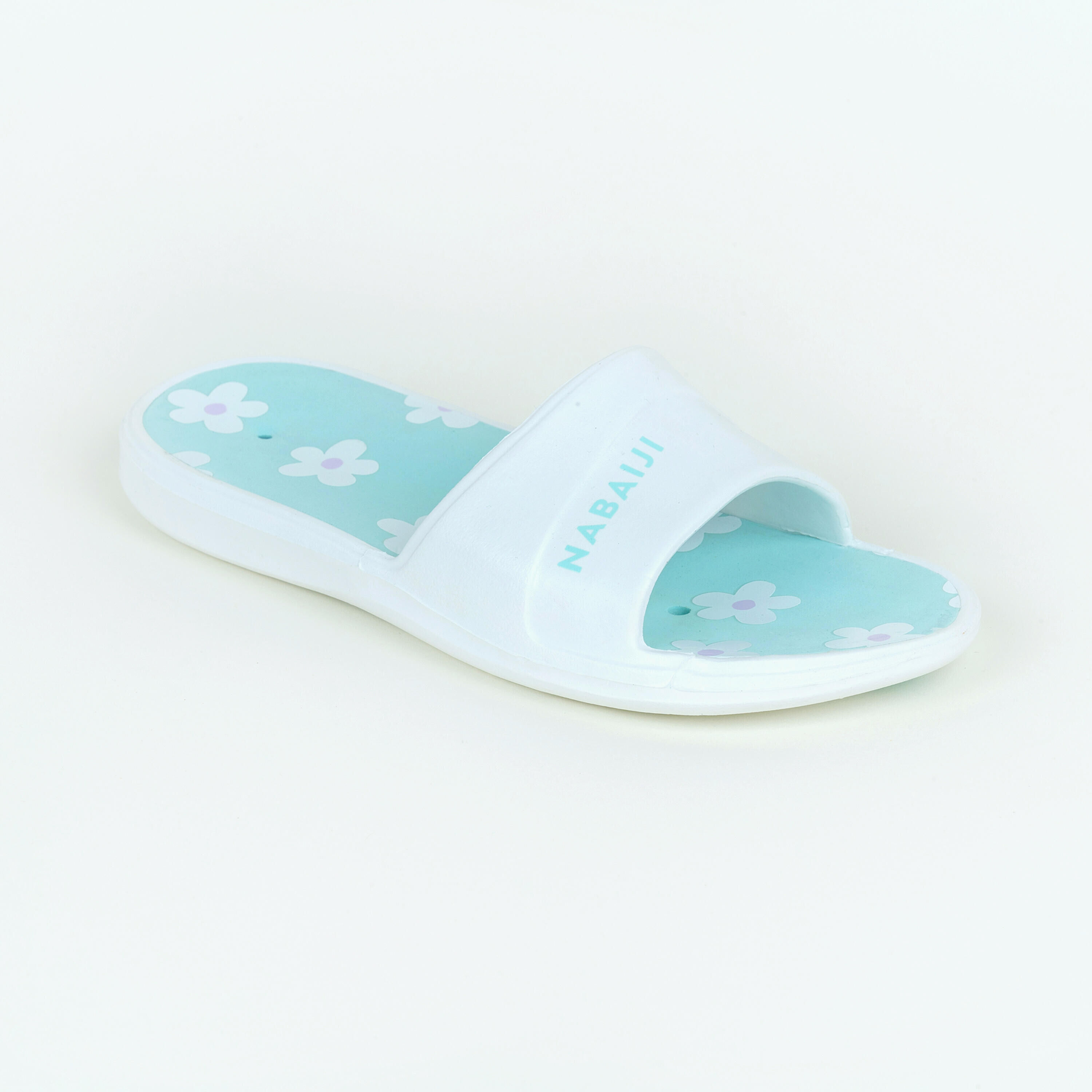 NABAIJI Kids pool sandals SLAP 500 flower white PRINT