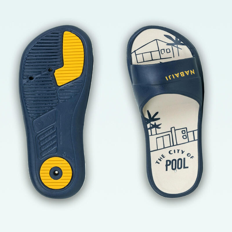 Kids pool sandals SLAP 500 pool blue PRINT