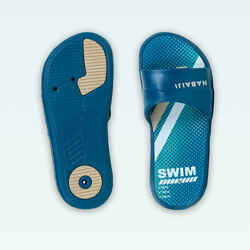 Παιδικές σαγιονάρες πισίνας SLAP 500 - Μπλε/Σχέδιο Swim