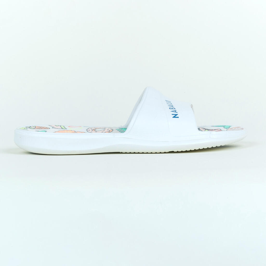 Kids pool sandals SLAP 500 Dino white PRINT