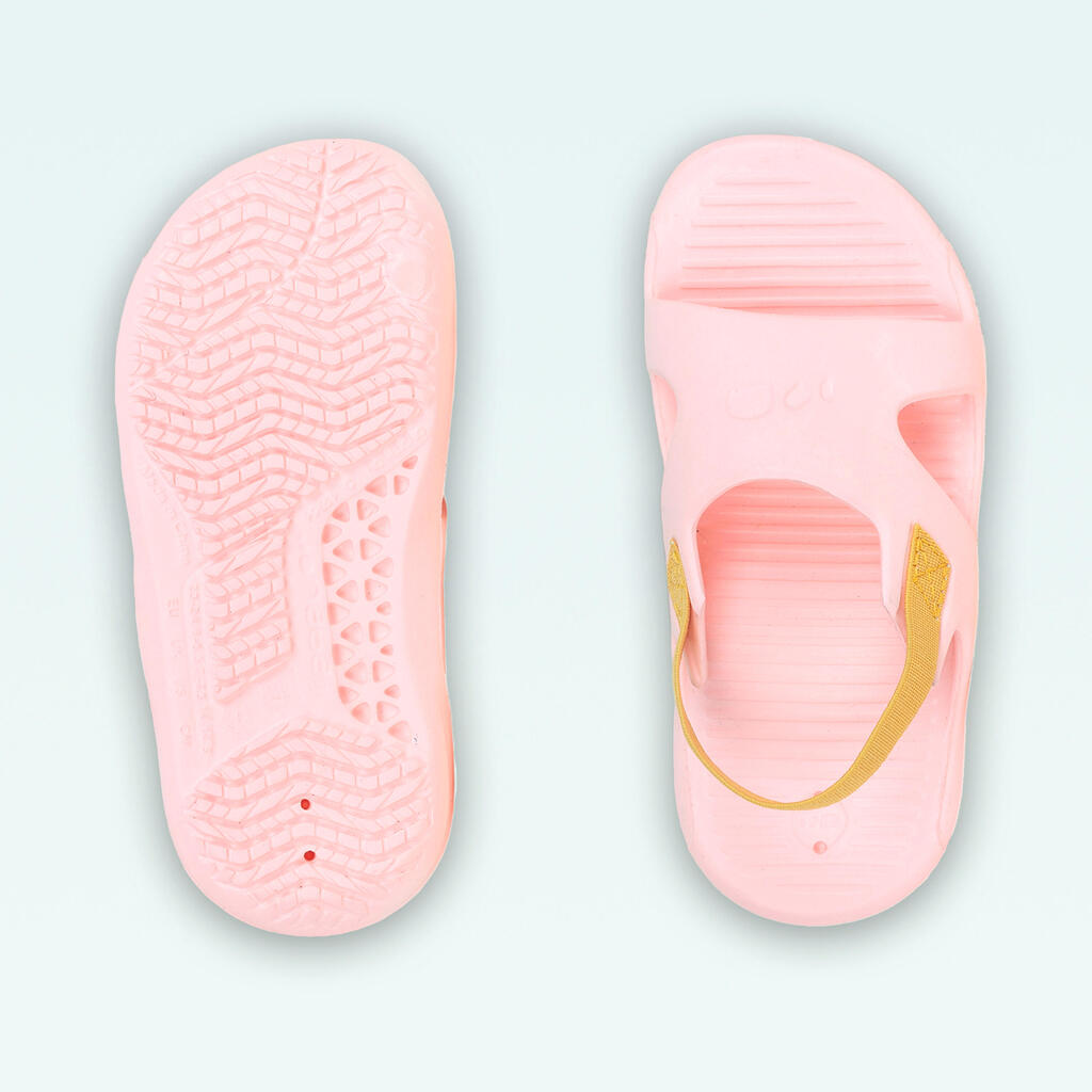 Chaussure Sandale Piscine Enfant SLAP 100 BASIC Corail pastel fluo