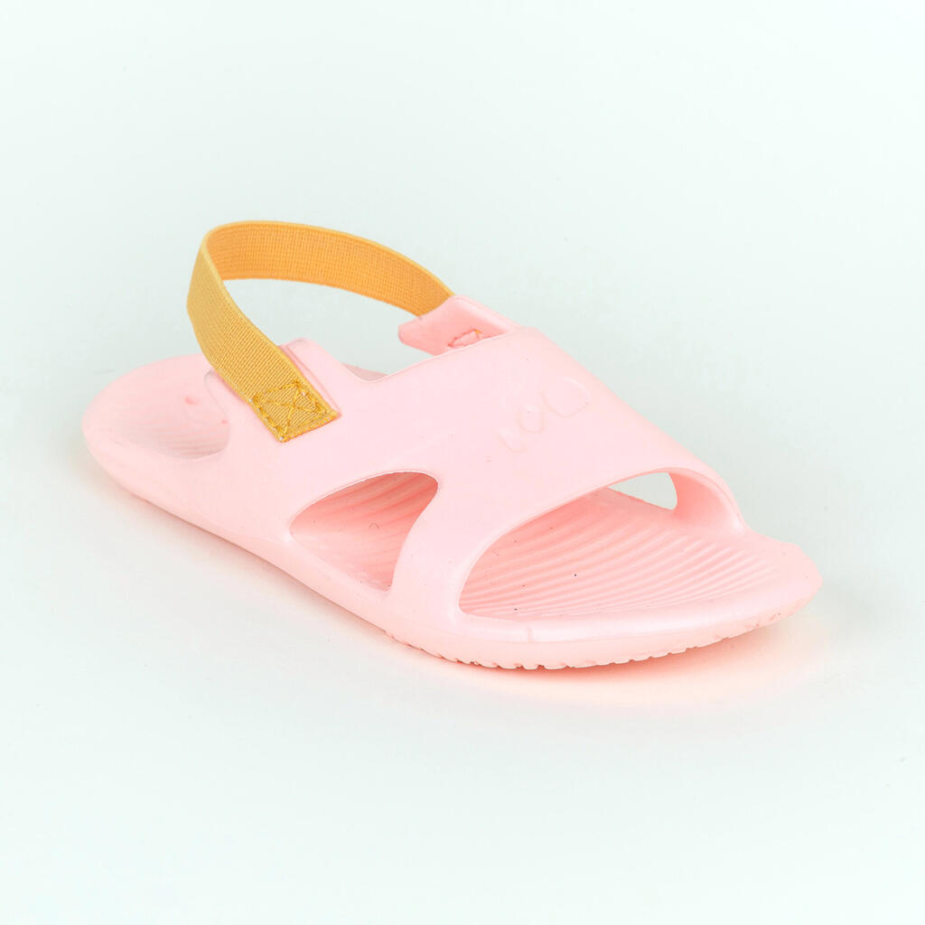 Chaussure Sandale Piscine Enfant SLAP 100 BASIC Corail pastel fluo