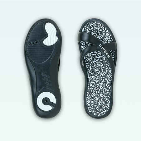 Women's pool sandals Slap 500 Lea black White