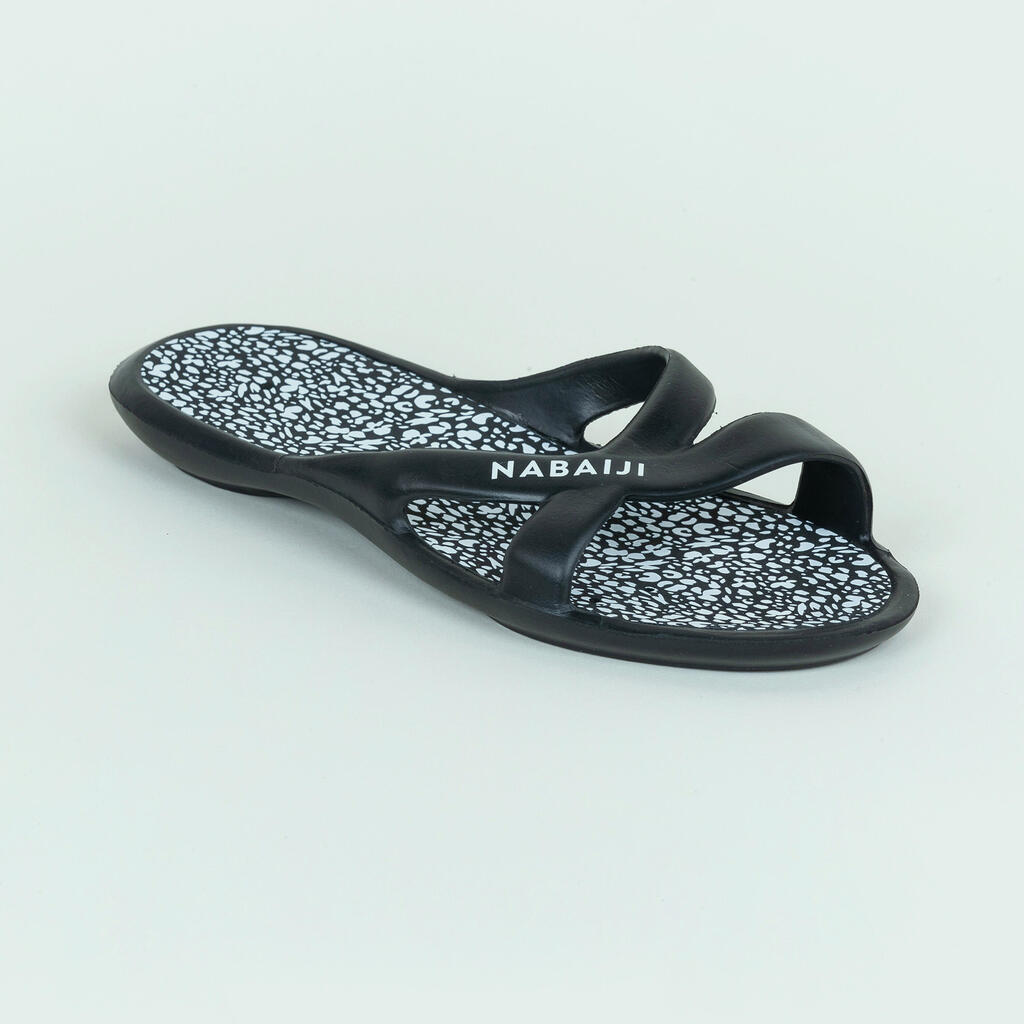 Women's pool sandals Slap 500 Lea black White