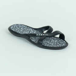 Women's pool sandals Slap 500 Lea black White