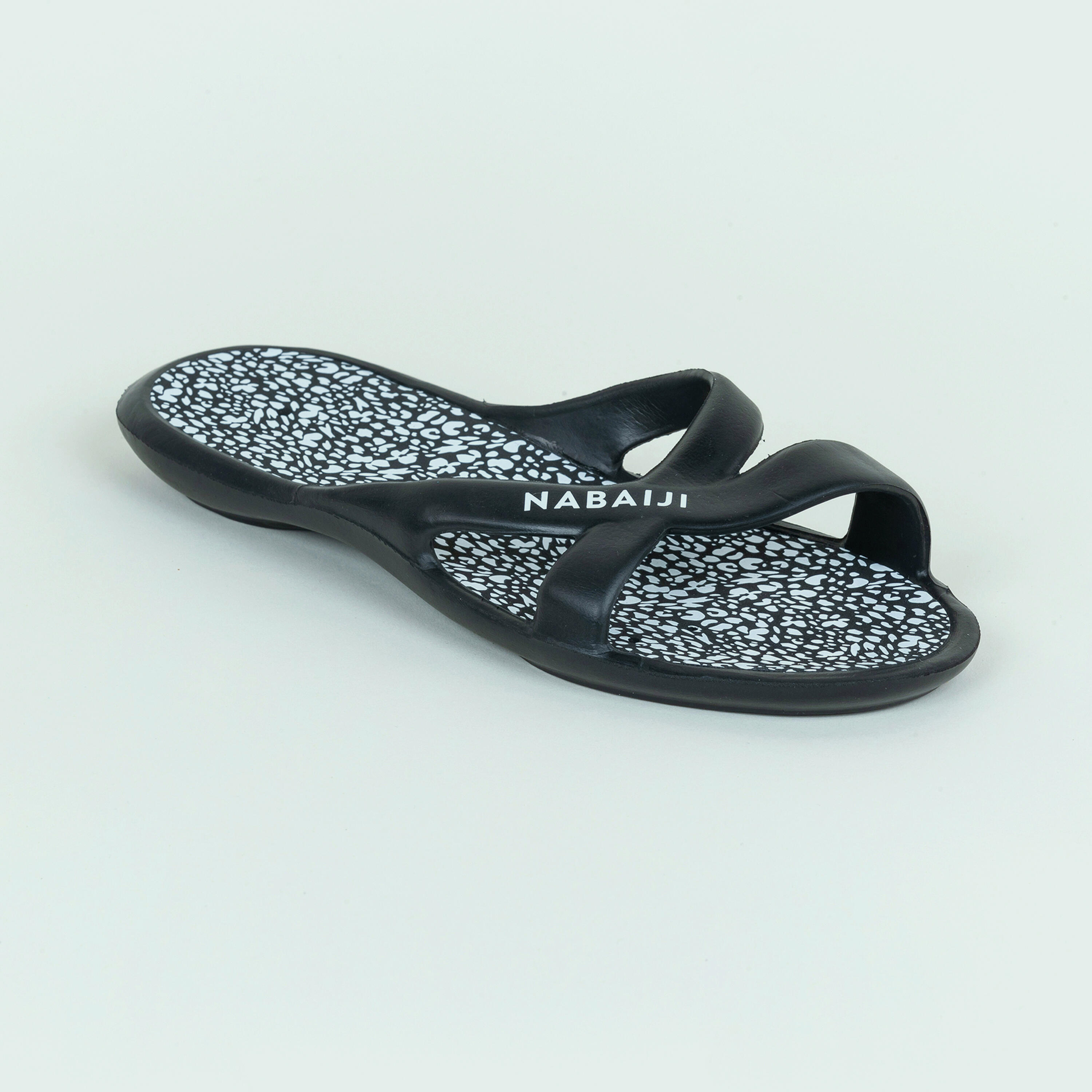 Women's pool sandals Slap 500 Lea black White 2/4