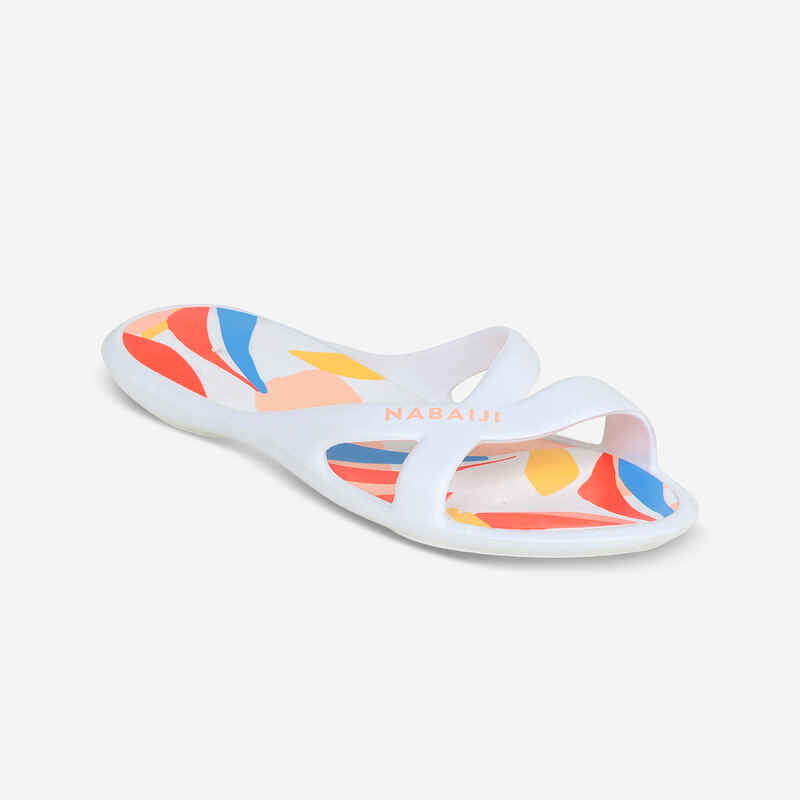 Women's pool sandals Slap 500 Lea white beige