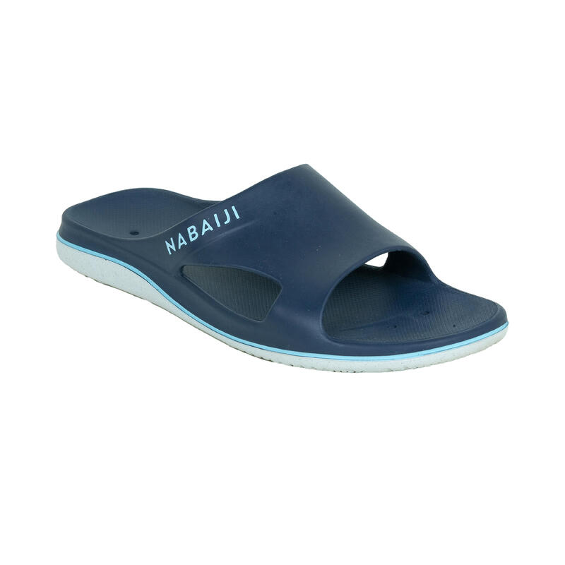 Badslippers heren 500 NEW blauw wit