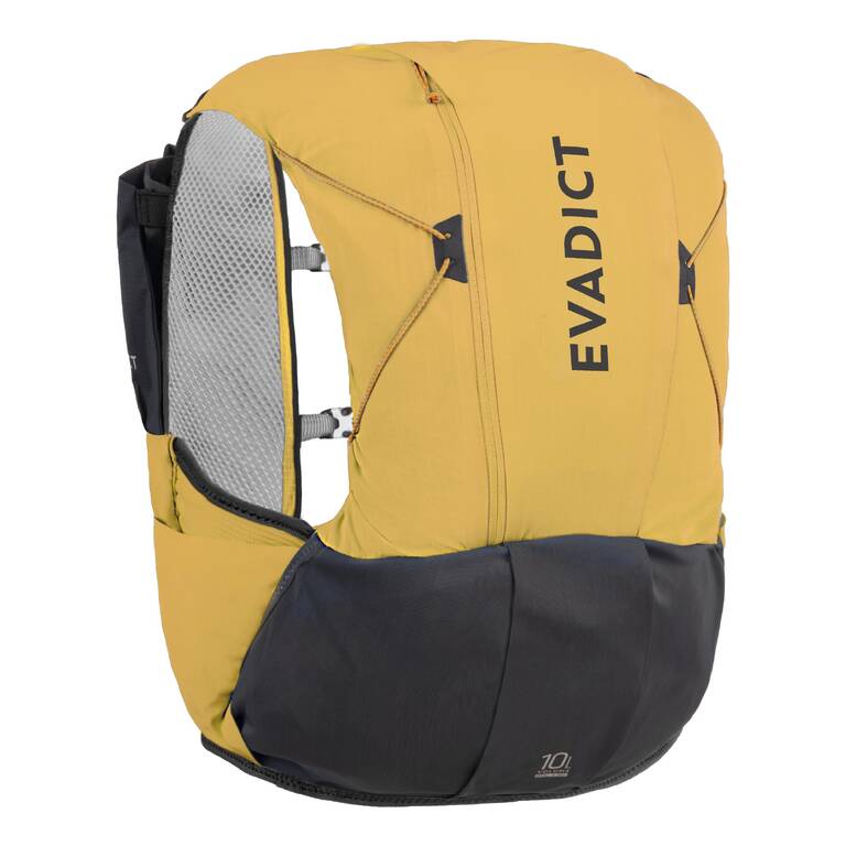 TRAIL RUNNING BAG 10 L UNISEX YELLOW - SOLD WITH WATER BLADDER 1 L