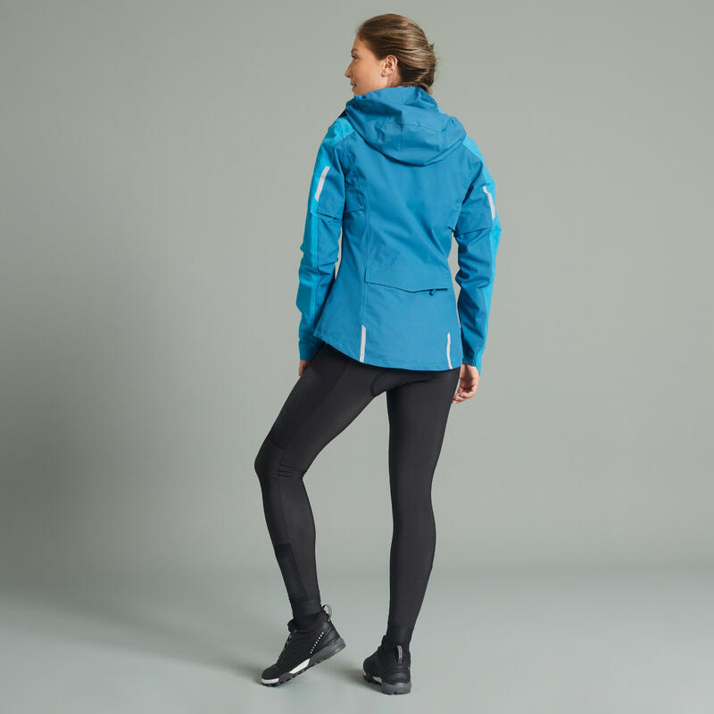 Women's Mountain Biking Rain Jacket EXPL 700 Blue Decathlon