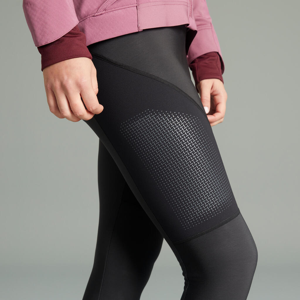 Women's Long Winter Mountain Biking Tights - Black