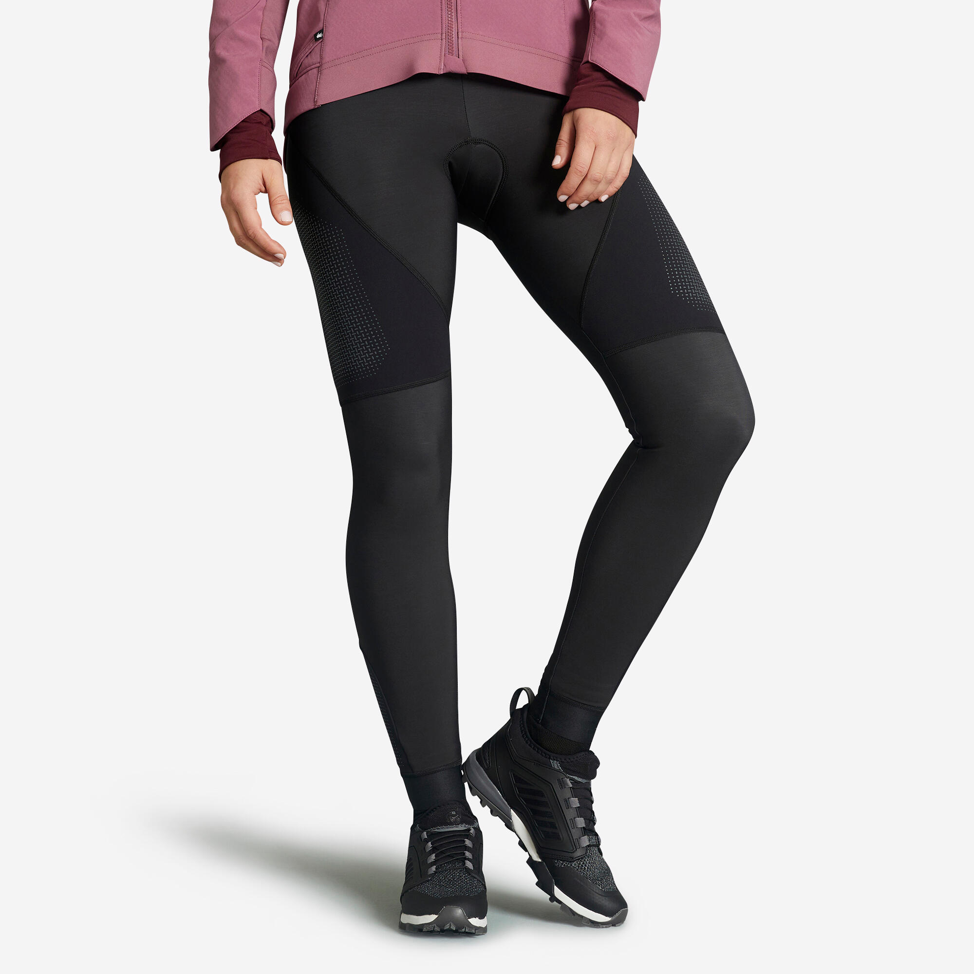 Damen lang Winter Radsport MTB Tights schwarz ROCKRIDER