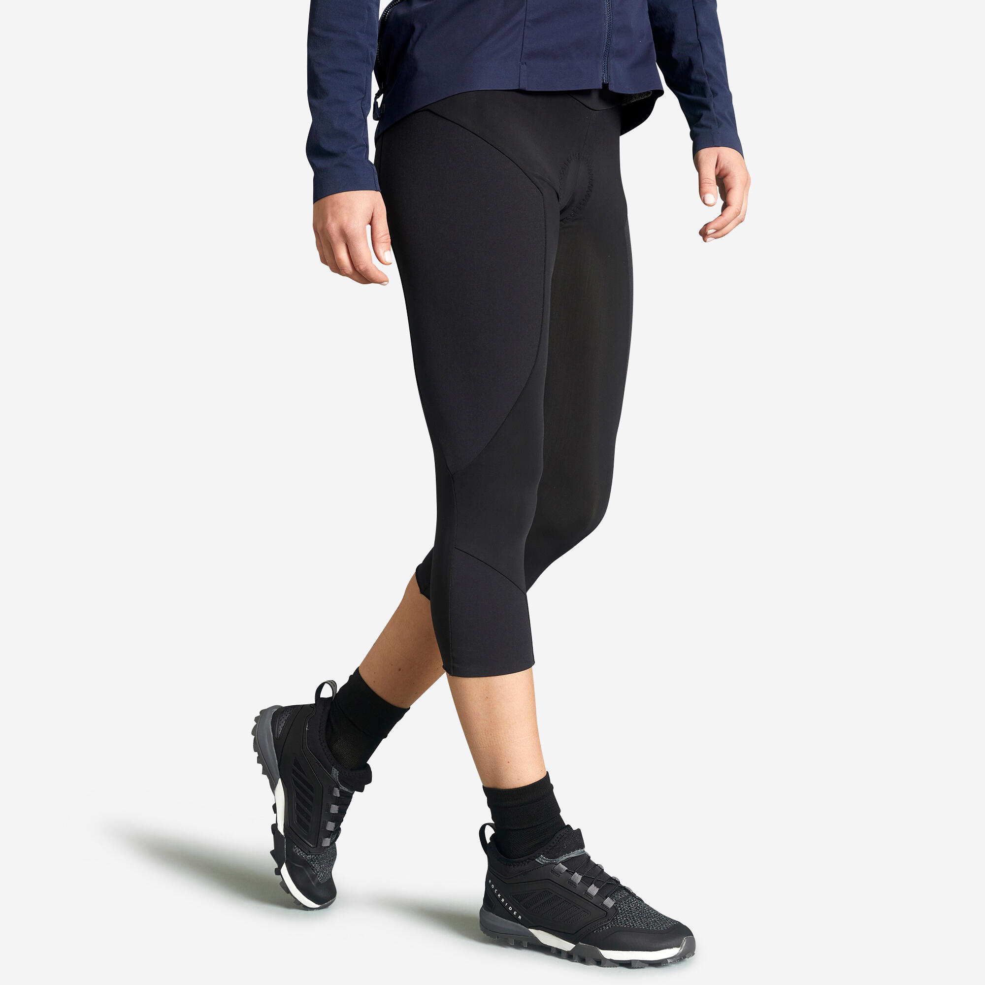 Culotte ciclismo pirata MTB Explore 500 Mujer Negro Decathlon