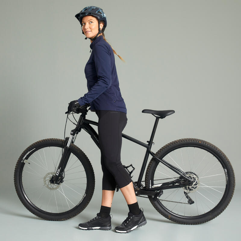 MTB-KUITBROEK/LEGGING VOOR DAMES EXPLORE 500 ZWART