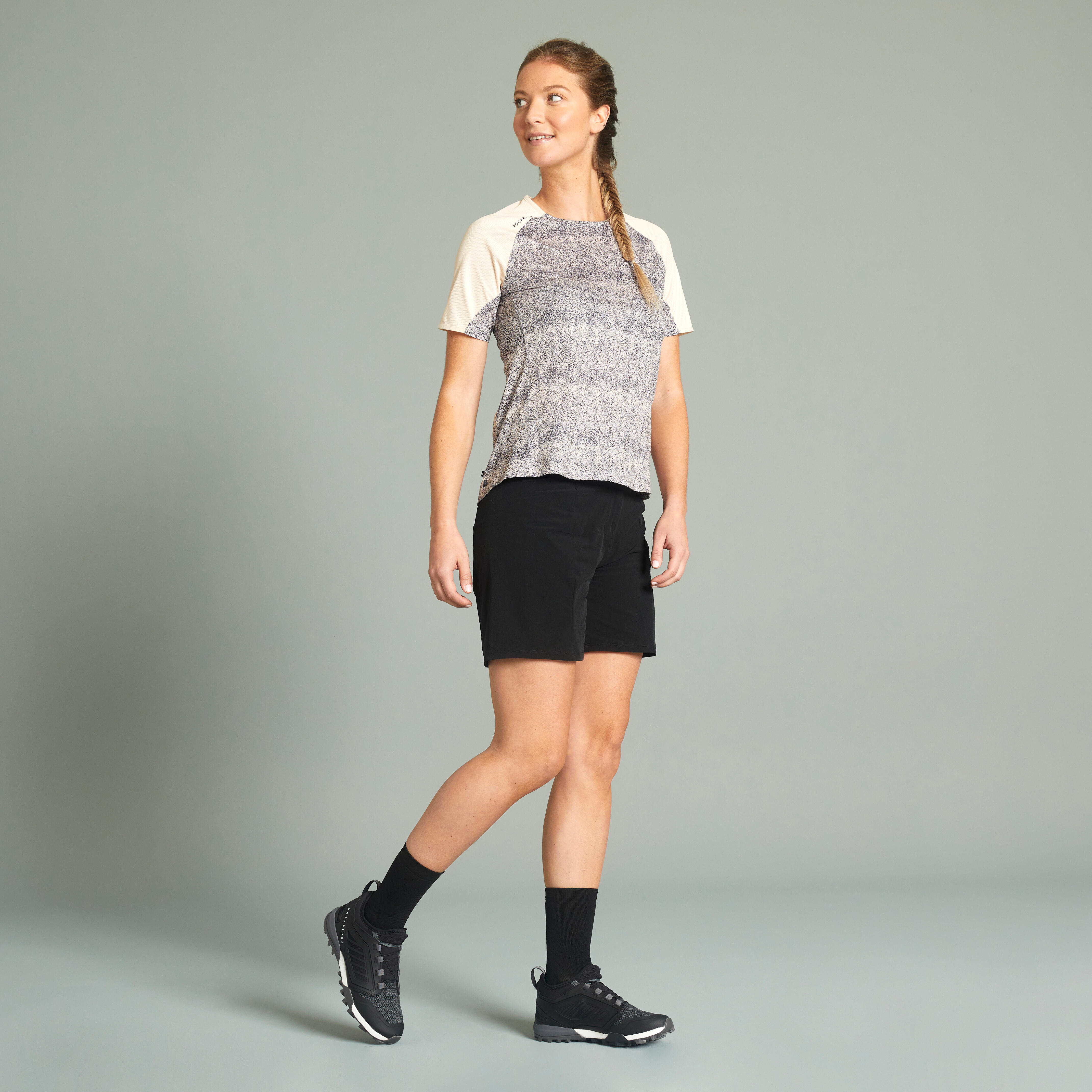Short de vélo de montagne femme - EXPL 500 noir - ROCKRIDER