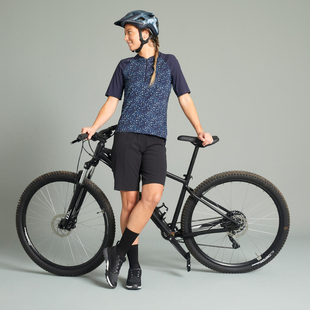 Short Ciclismo MTB Expl 700 Mujer Negro