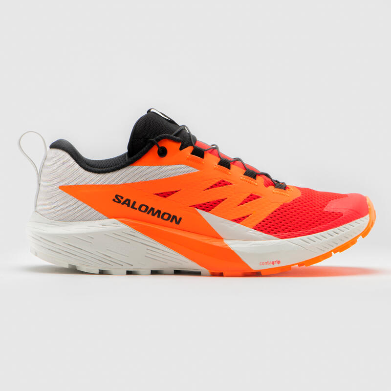 MEN'S SALOMON SENSE RIDE 5 TRAIL RUNNING SHOES GREY / RED SALOMON