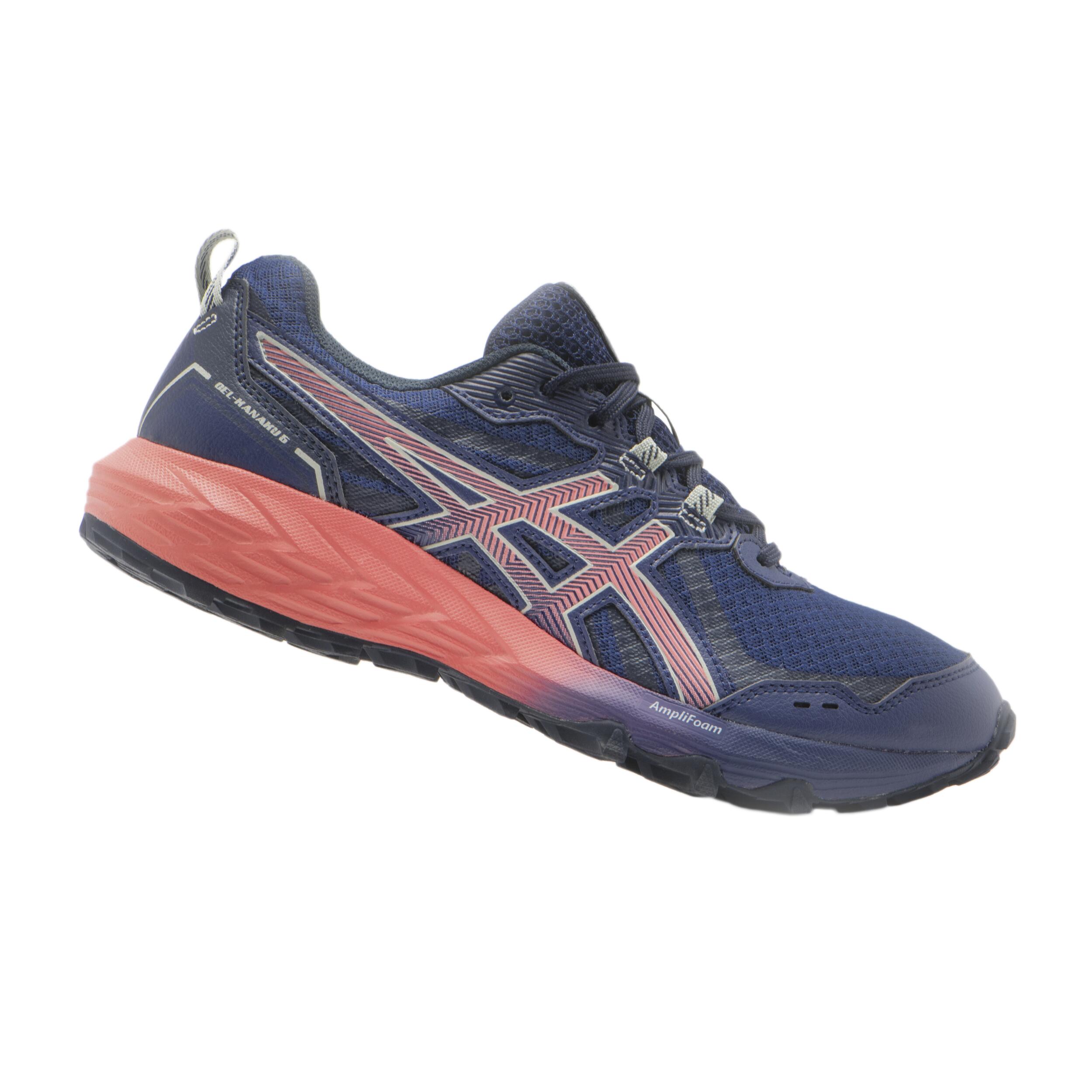 WOMEN'S ASICS GEL-KANAKU 5 TRAIL RUNNING SHOES - INDIGO BLUE/PAPAYA 1/13