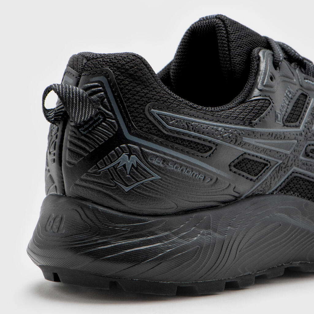 MEN'S ASICS GEL-SONOMA 7 GORE TEX TRAIL RUNNING SHOES - BLACK/CARRIER GREY