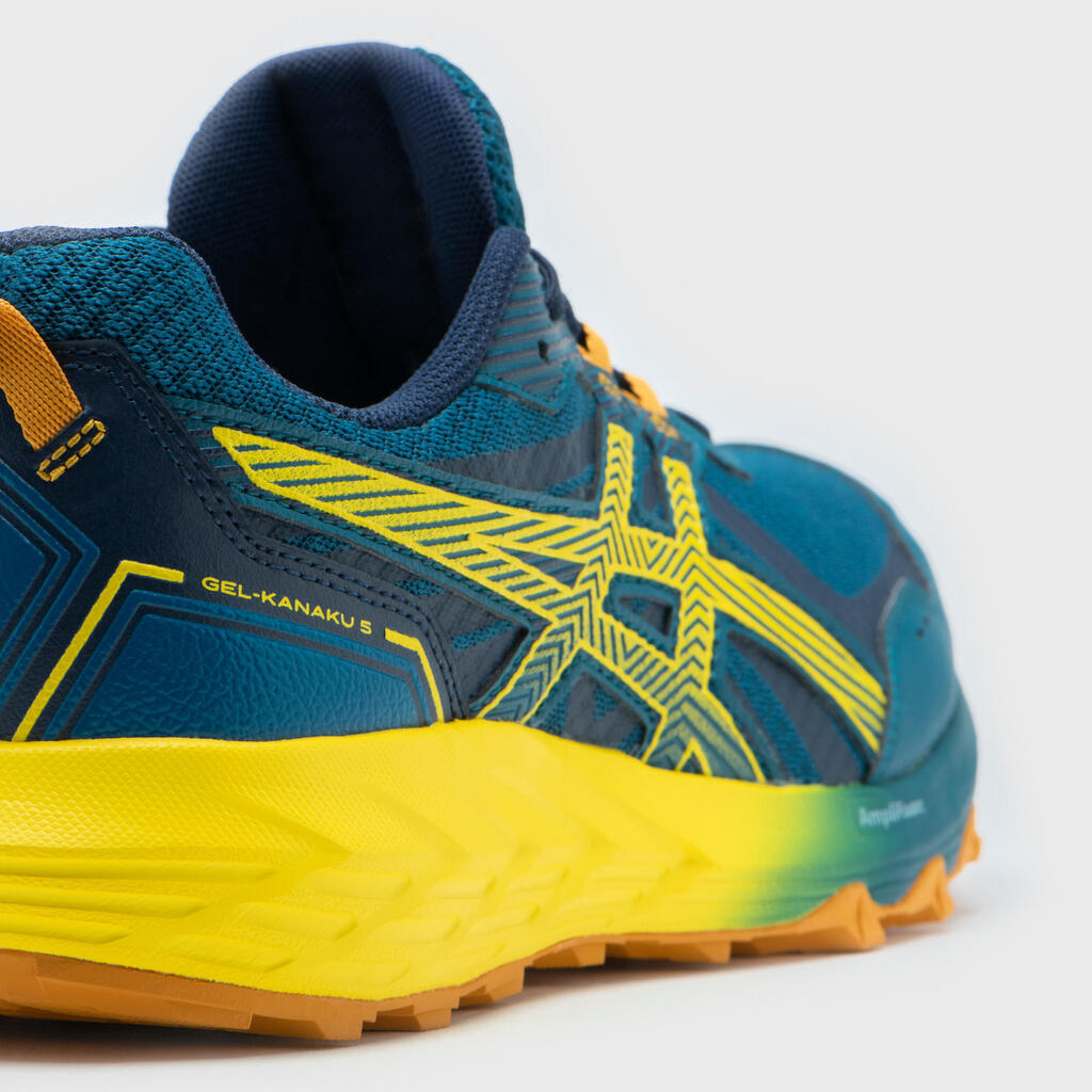 MEN'S ASICS GEL-KANAKU 5 INK TEAL TRAIL RUNNING SHOES - GOLDEN YELLOW