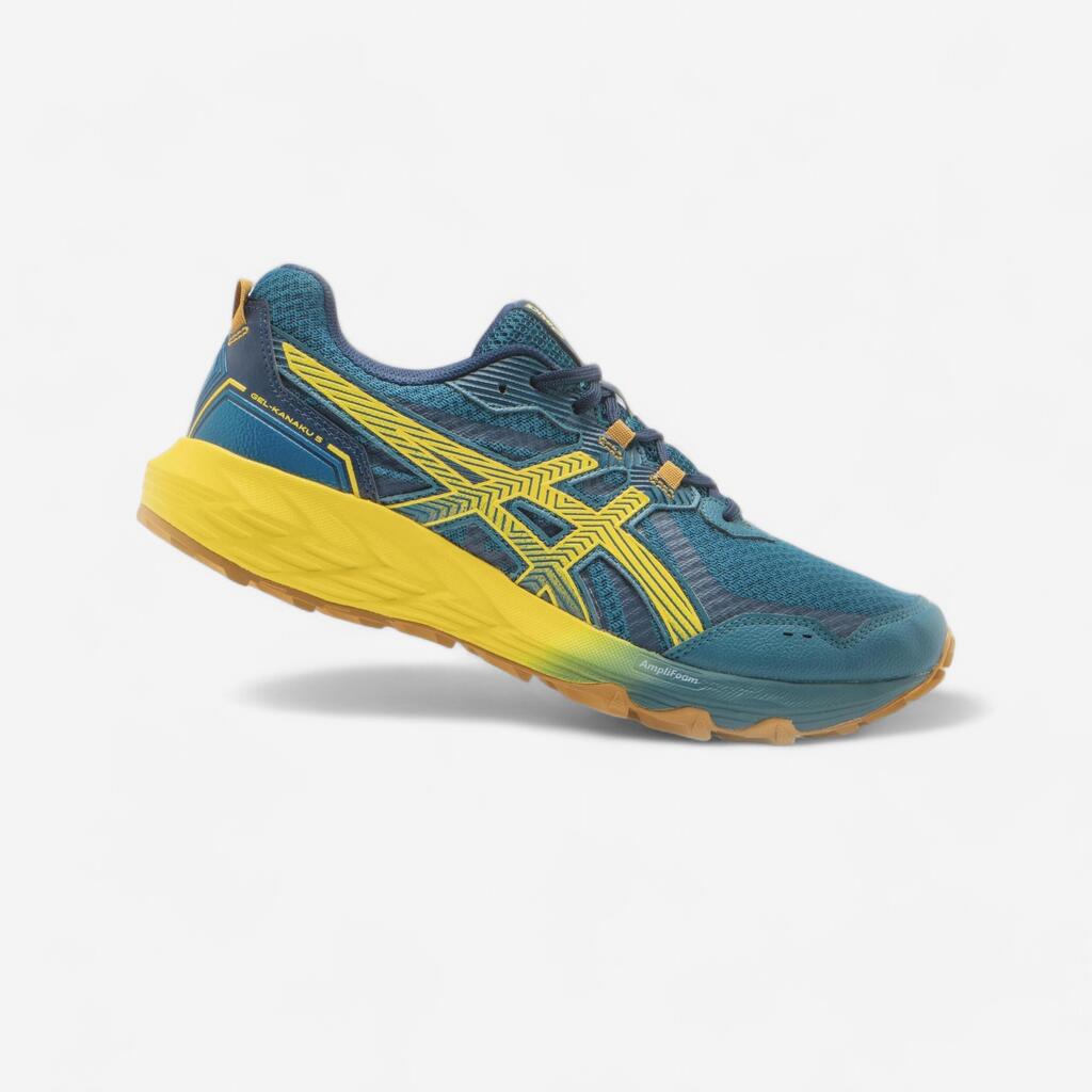 MEN'S ASICS GEL-KANAKU 5 INK TEAL TRAIL RUNNING SHOES - GOLDEN YELLOW