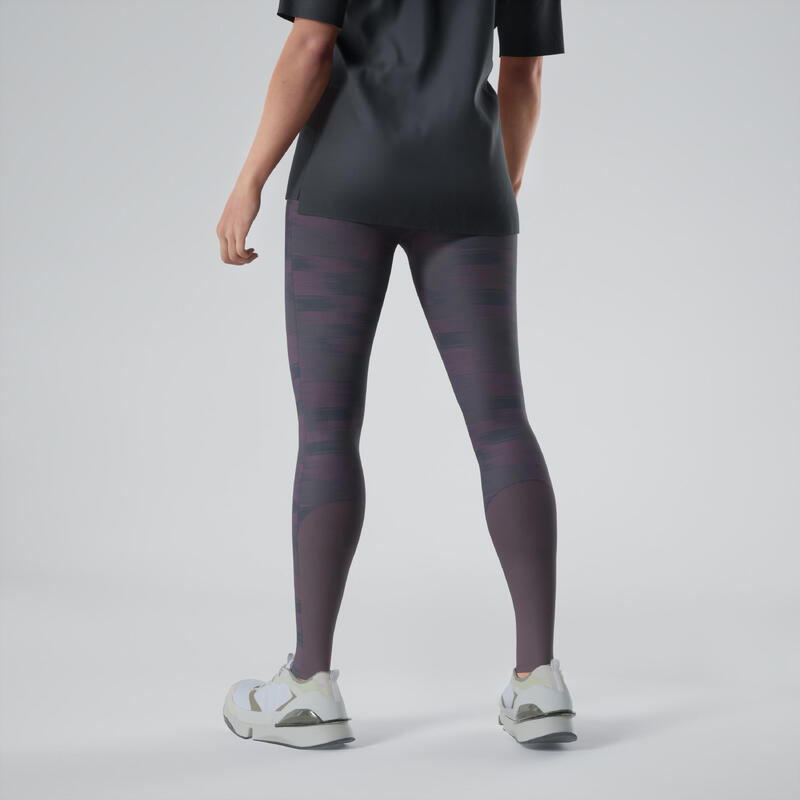 Fitness legging met hoge taille stretch katoen print