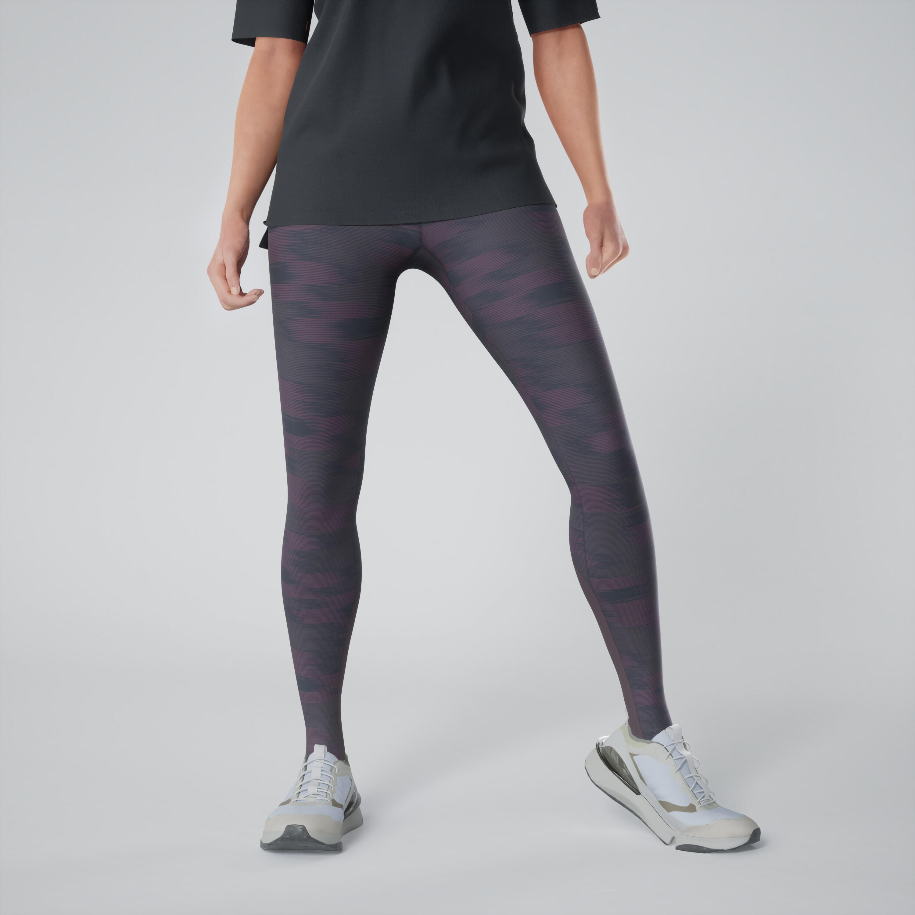 DOMYOS Stretchy High-Waisted Cotton Fitness Leggings - Print
