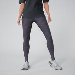 Fitness legging met hoge taille stretch katoen print