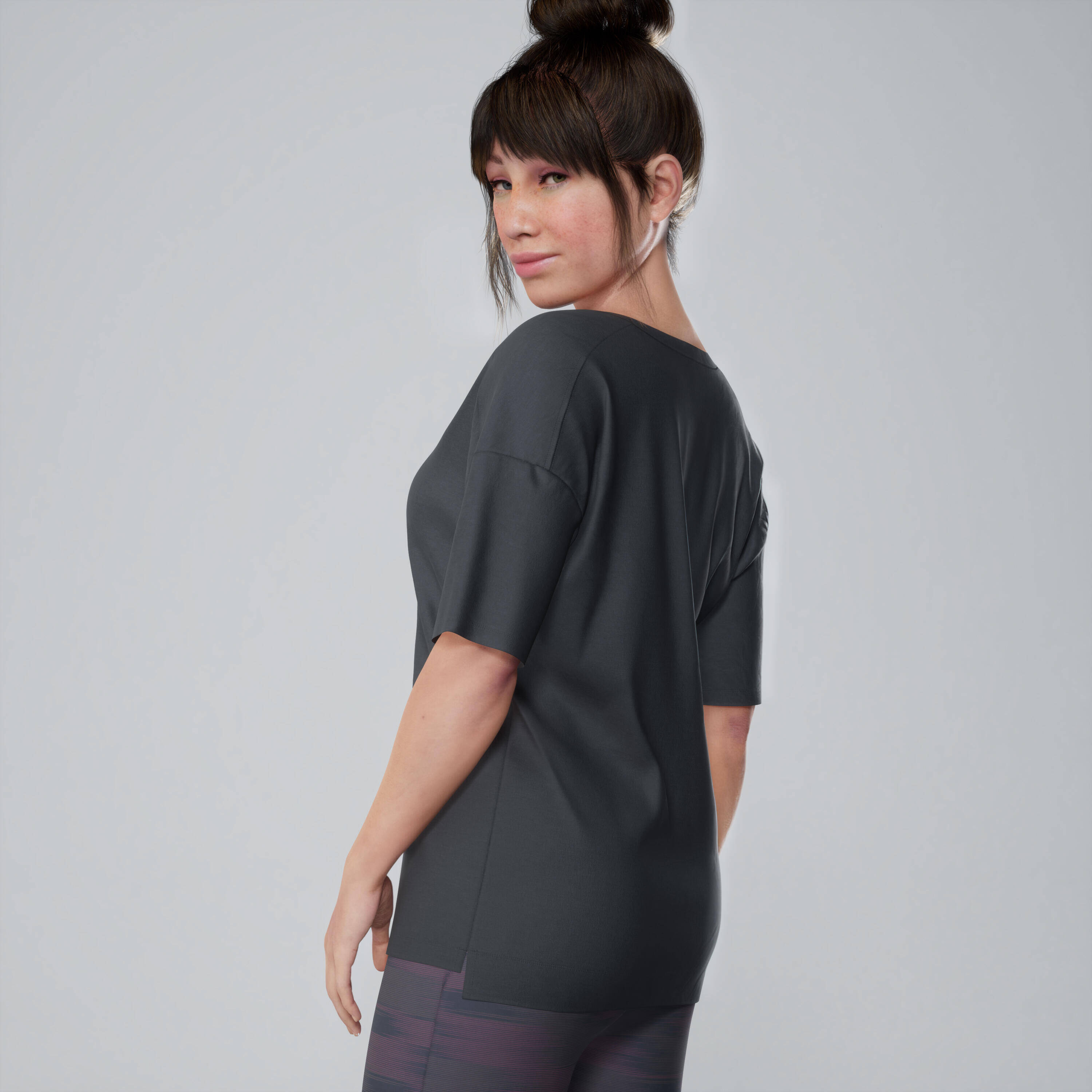 Women Gym Loose-Fit T-Shirt - Grey -  3